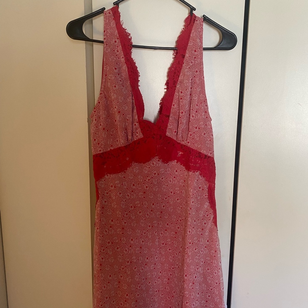 Women's Red Lace Trim Sleepwear